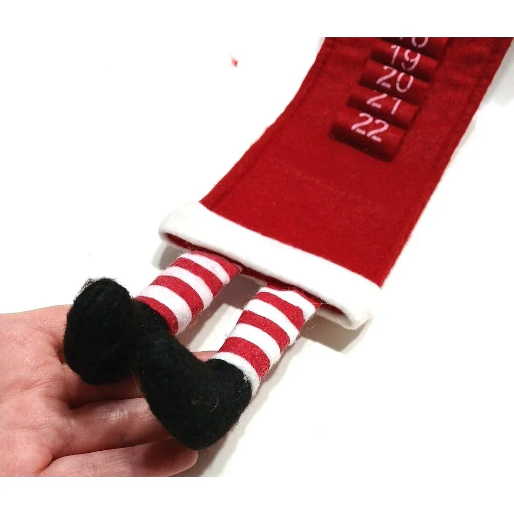 Santa Count Down Plush Advent Calendar Long Legs Children Christmas Fun - Picture 6 of 9